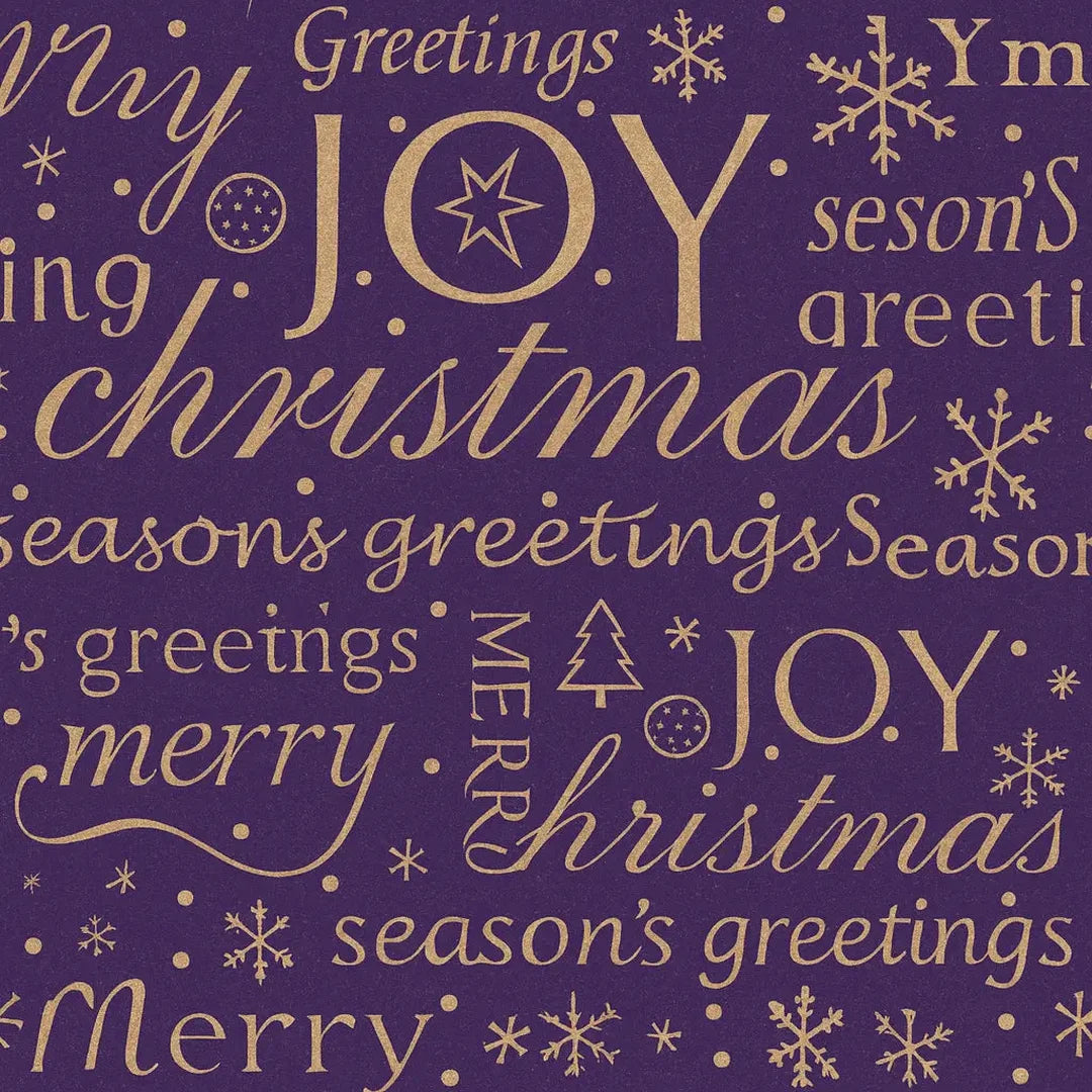 Rouleau papier cadeau Noël texte argent sur fond bleu couché 60 g – 0,7 x 100 m