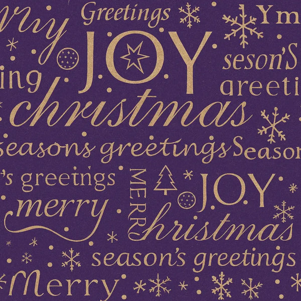 Rouleau papier cadeau Noël texte argent sur fond bleu couché 60 g – 0,7 x 100 m