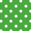 Rouleau papier cadeau pois blancs sur fond vert, papier couché, 0,7x100m, commerce de détail
