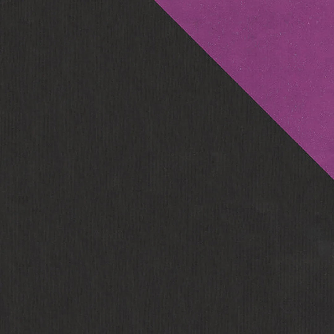 Rouleau papier cadeau recto-verso noir et violet sur kraft blanc, 0,7 x 100 m – DittaDisplay