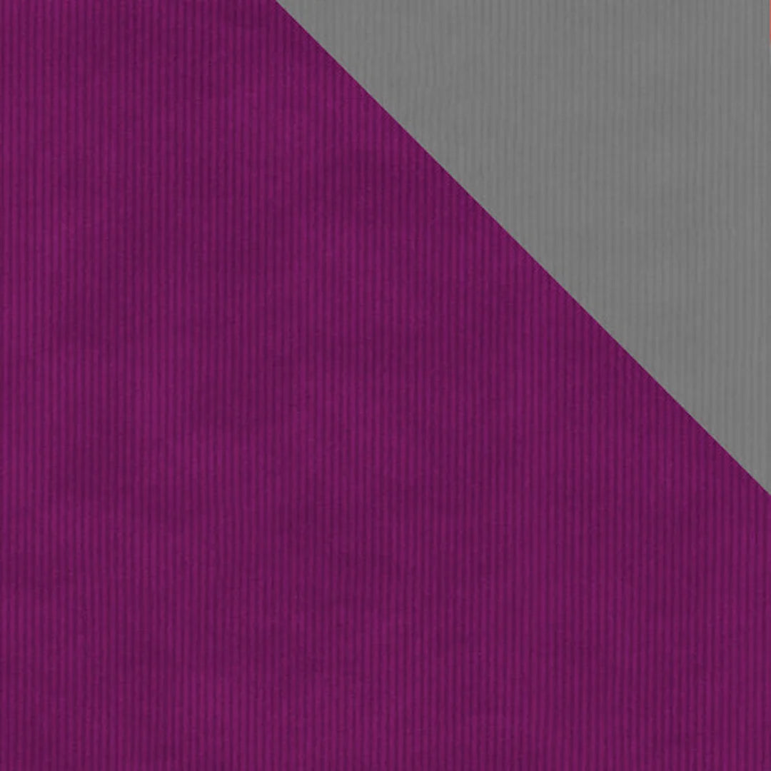 Rouleau papier cadeau recto-verso violet et gris sur kraft blanc, 0,7 x 100 m – DittaDisplay