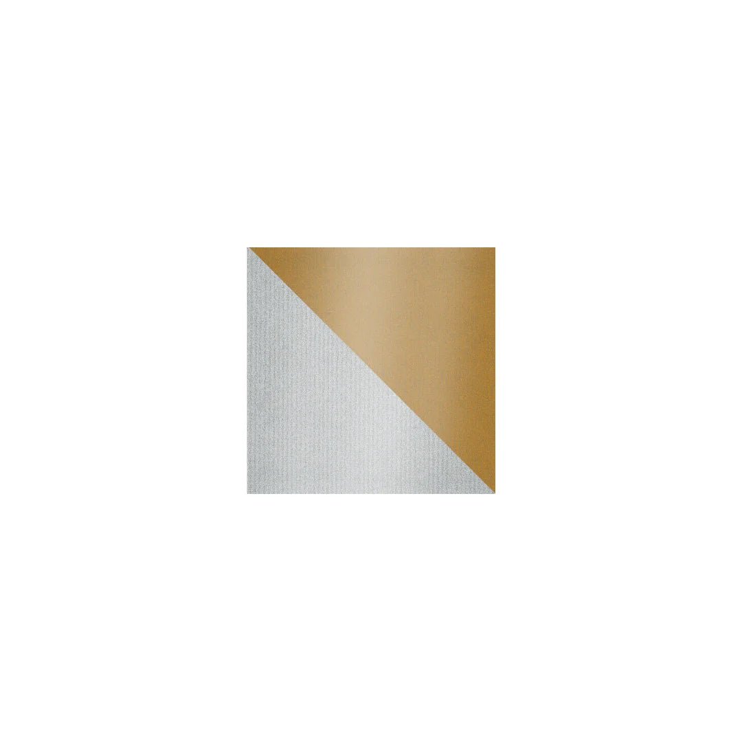 Rouleau papier cadeau recto-verso argent et or sur kraft brun, 0,7 x 100 m – DittaDisplay