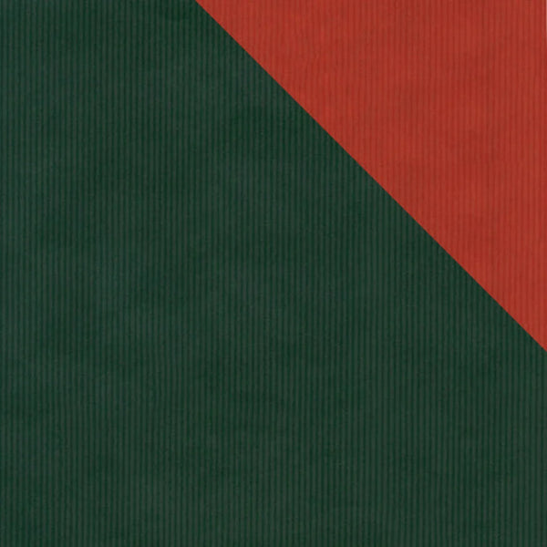 Rouleau papier cadeau recto-verso vert foncé et rouge sur kraft brun, 0,7 x 100 m – DittaDisplay