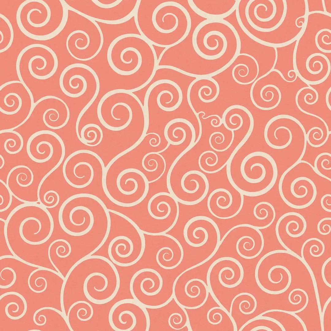 Rouleau papier cadeau spirales blanches sur fond rose, papier couché, 0,7x100m, boutique cadeaux