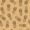 Rouleau papier cadeau kraft brun motif ananas, vergé recyclable, idéal fleuriste et boutique