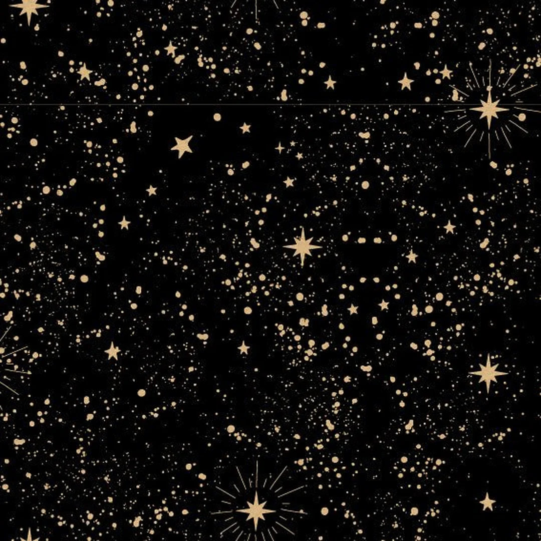 Rouleau papier cadeau kraft brun motif ciel étoilé, lisse recyclable, idéal emballage festif et cadeau