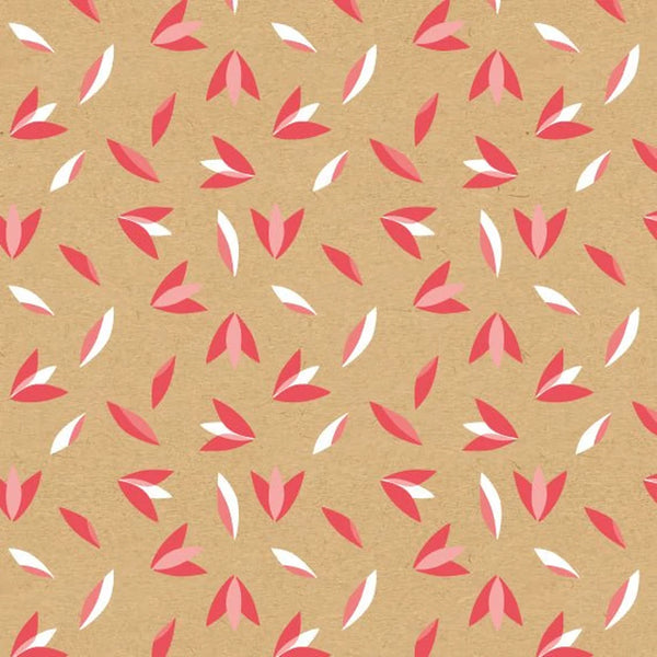 Rouleau papier cadeau kraft brun motif épillets rouge et blanc, lisse, 70 cm × 100 m
