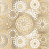 Rouleau papier kraft brun motif mandala argent, lisse recyclable, pour boutiques et commerces