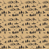 Rouleau papier cadeau kraft brun motif montagnes et sports, 70 cm × 100 m, papier lisse recyclable
