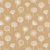 Rouleau papier cadeau kraft brun motif pissenlit blanc, lisse 70 g/m², 70 cm × 100 m