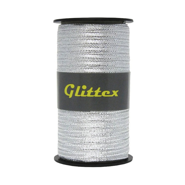 Bobine de ruban tissu métallisé coloris argent, largeur 5 mm, 50 m, pour boutique et fleuriste