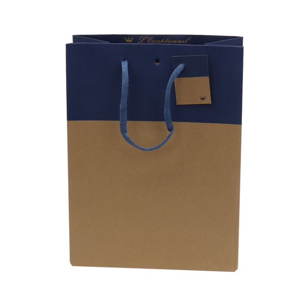 sac luxe collection L’Exceptionnel Line bleu marine, élégant et robuste, disponible en 3 formats, idéal pour boutiques haut de gamme et emballages cadeaux