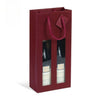 Sac bouteille kraft Lie de Vin avec fenêtre pour 2 bouteilles — format 18+9x38 cm, plastique recyclé