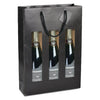 Sac kraft noir fenêtre pour 3 bouteilles avec carton séparateur — coffret cadeau vin et spiritueux
