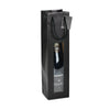 Sac bouteille kraft noir 175 g/m² avec fenêtre et carte cadeau intégrée — format 1 bouteille pour caviste