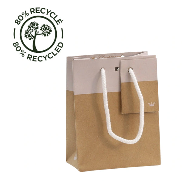 sac kraft naturel 175 g/m² avec impression blanche de la collection L’Exceptionnel Line, élégant et robuste, idéal pour boutiques haut de gamme et cadeaux