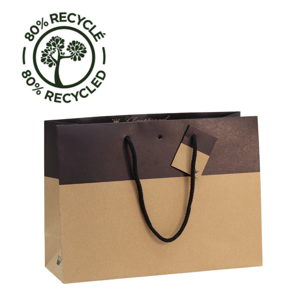 sac kraft naturel 175 g/m² avec impression noire de la collection L’Exceptionnel Line, élégant et robuste, idéal pour boutiques haut de gamme et cadeaux