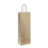 Sac kraft brun pour 1 bouteille avec poignées torsadées – emballage professionnel