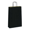 Sac kraft noir vergé pour 3 bouteilles avec carton séparateur – format coffret premium