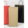 Sacs en papier kraft pour bouteille – coloris brun, noir et rouge, poignées torsadées