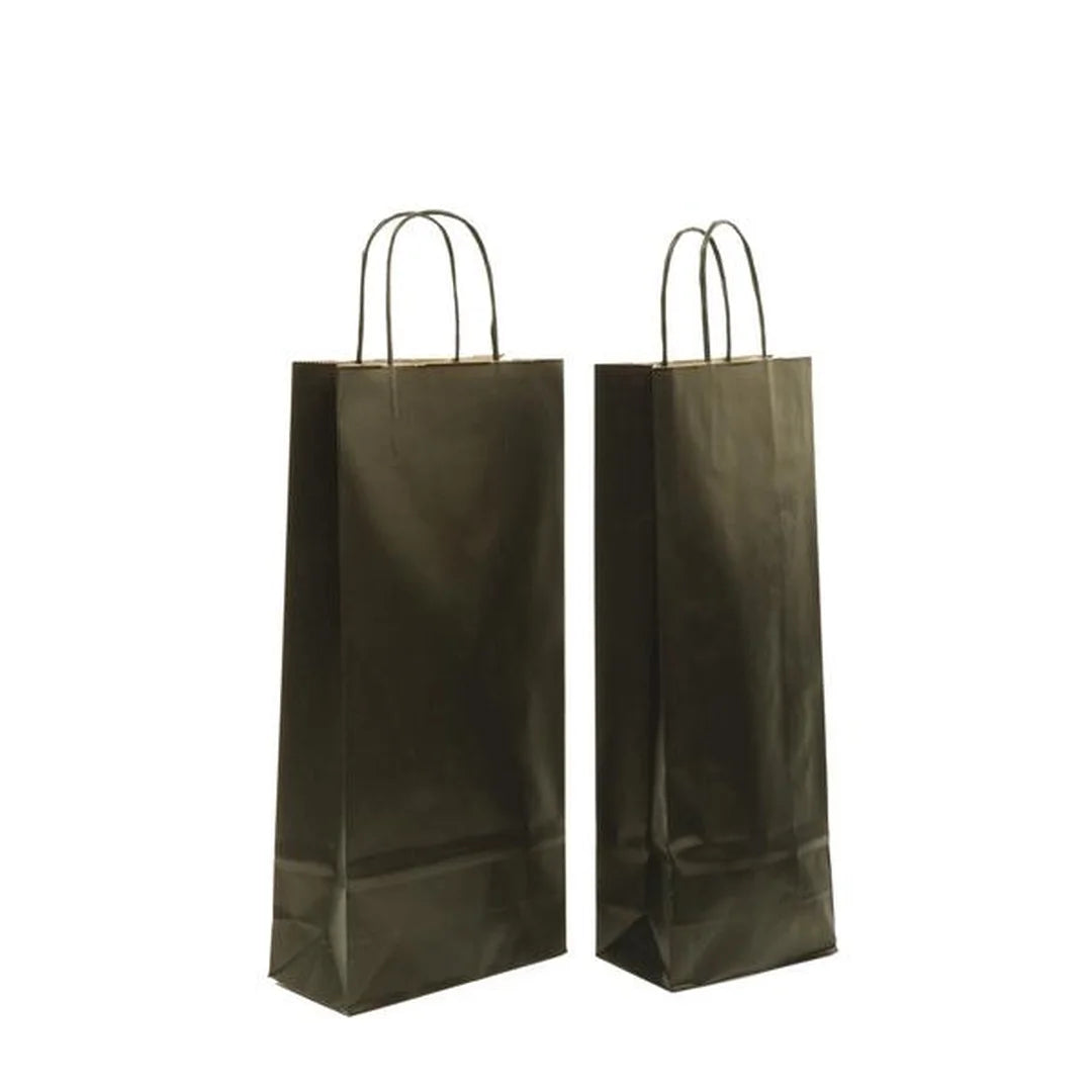 Sac kraft rouge vergé pour bouteille – emballage fête et coffret vin