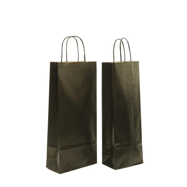 Sac kraft rouge vergé pour bouteille – emballage fête et coffret vin