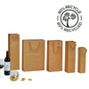 Sac kraft brun Chic Nature 175 g/m² pour 1 bouteille, avec poignées papier et carte cadeau incluse. Élégant, solide et recyclable.