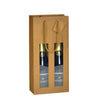 Sac kraft brun à fenêtre format 2 bouteilles, emballage cadeau vin professionnel
