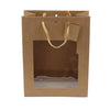 Sac kraft brun format classic avec fenêtre transparente et poignées cordelières