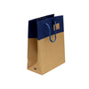 Sac kraft luxe L'Exceptionnel Line bleu marine 175 g/m², poignées cordon tressé