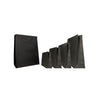 Sacs kraft luxe 160 g en coloris noir et blanc avec poignées coton, gamme 5 formats pour boutiques