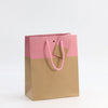 Sac kraft luxe rose L'Exceptionnel Line format Small 175 g/m² avec poignées cordon