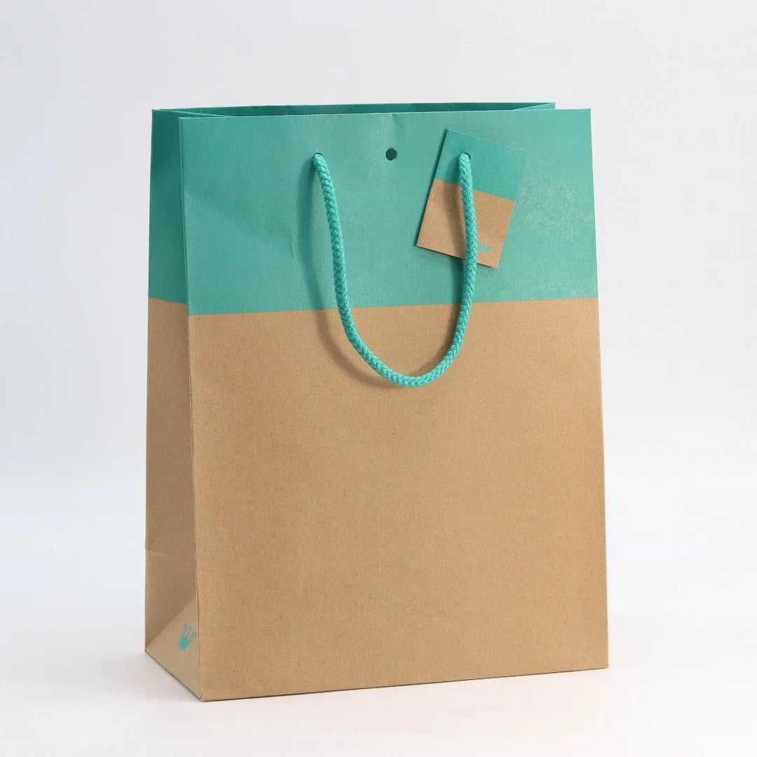 Sac kraft luxe 175 g/m² impression turquoise – format Classic, collection L'Exceptionnel Line