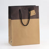 Sac kraft naturel imprimé noir pour emballage cadeau luxe – poignées cordon