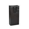 Sac bouteille kraft noir 175 g/m² format 2 bouteilles avec poignées cordon tressé et carte cadeau intégrée