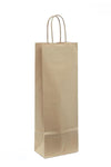 Sac en papier kraft résistant avec poignées torsadées, idéal pour le transport et l’emballage de 1 bouteilles, fabrication européenne