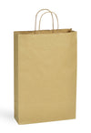Sac en papier kraft résistant avec poignées torsadées, idéal pour le transport et l’emballage de 3 bouteilles, fabrication européenne