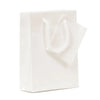 Sac cadeau luxe pelliculé mat blanc Extra Small avec cordon, fond carton, pour boutiques et commerces