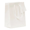 Sac cabas luxe pelliculé mat blanc Small avec poignées cordon pour emballage cadeau professionnel