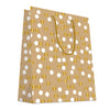 Sac papier kraft à pois blancs et dorés avec poignées corde torsadées, emballage cadeau boutique
