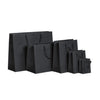 Cinq formats de sacs papier kraft luxe noir intense pour boutique et commerce de détail