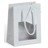 Sac vitrine blanc pelliculé 175 g pour boutique haut de gamme, bijouterie et parfumerie