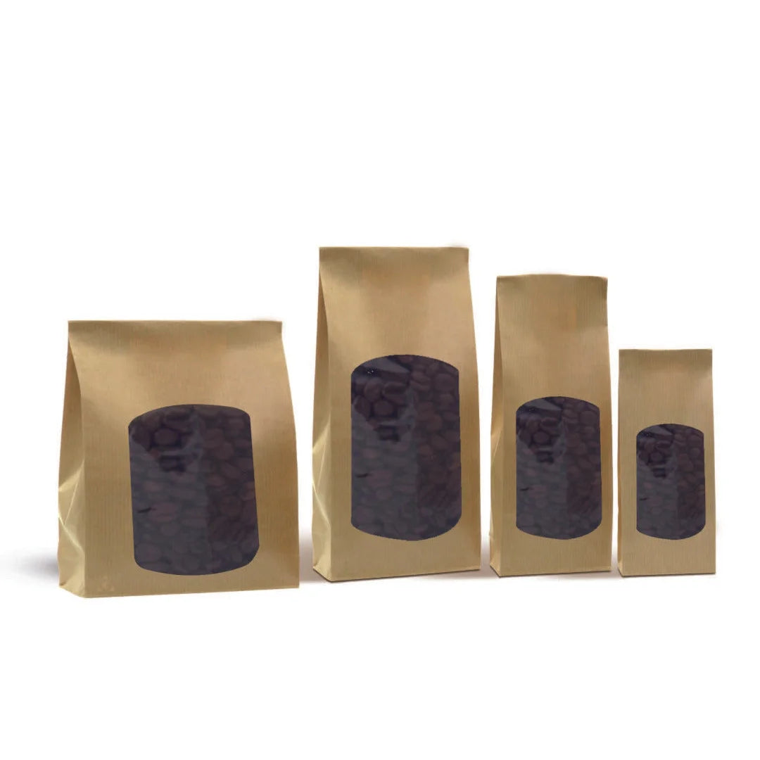 Sachets SOS kraft avec fenêtre transparente thermosoudables pour conditionnement alimentaire professionnel