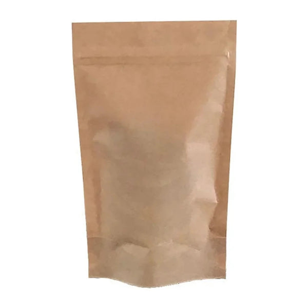 Sachet zip kraft brun hermétique apte au contact alimentaire secs et gras