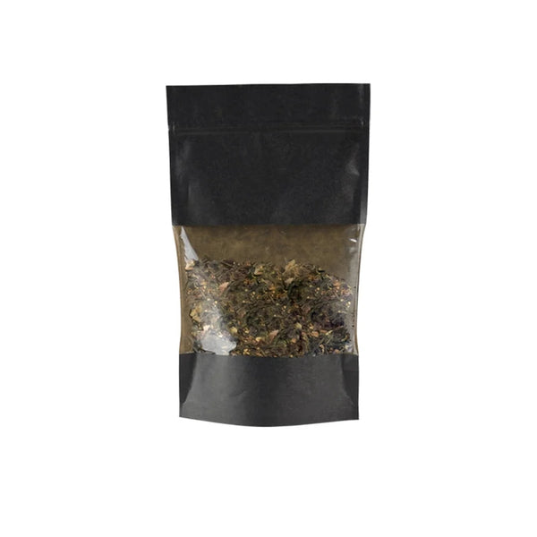 Sachet zip noir mat pour épicerie fine — présentation soignée en rayon ou comptoir