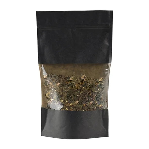 Sachet zip noir avec fenêtre transparente pour conditionnement alimentaire professionnel