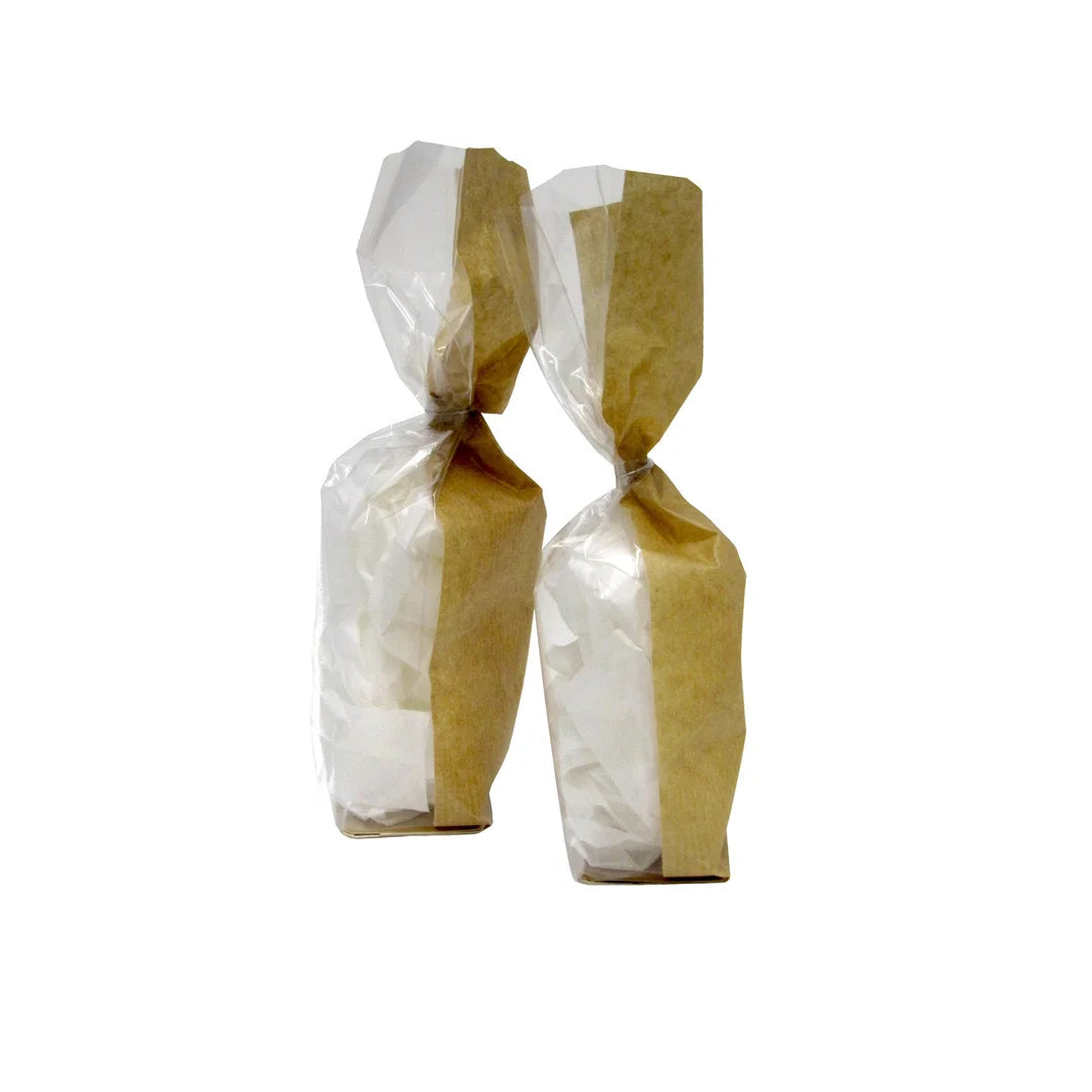 Sachets confiseurs transparents dos kraft en 2 formats pour boulangerie et confiserie professionnelle