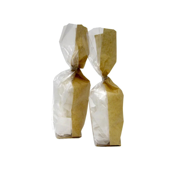 Sachets confiseurs transparents dos kraft en 2 formats pour boulangerie et confiserie professionnelle