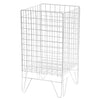 Soldeur corbeille pliable en métal laqué blanc mat 75×43 cm, fond réglable, bac promotionnel pour magasin