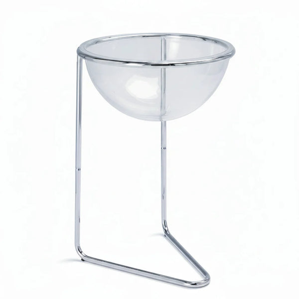 Soldeur demi-sphère acrylique transparent avec structure métal chromé, disponible en Ø 40 et 50 cm